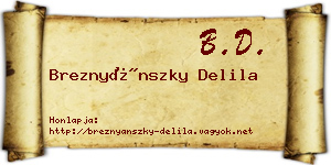 Breznyánszky Delila névjegykártya